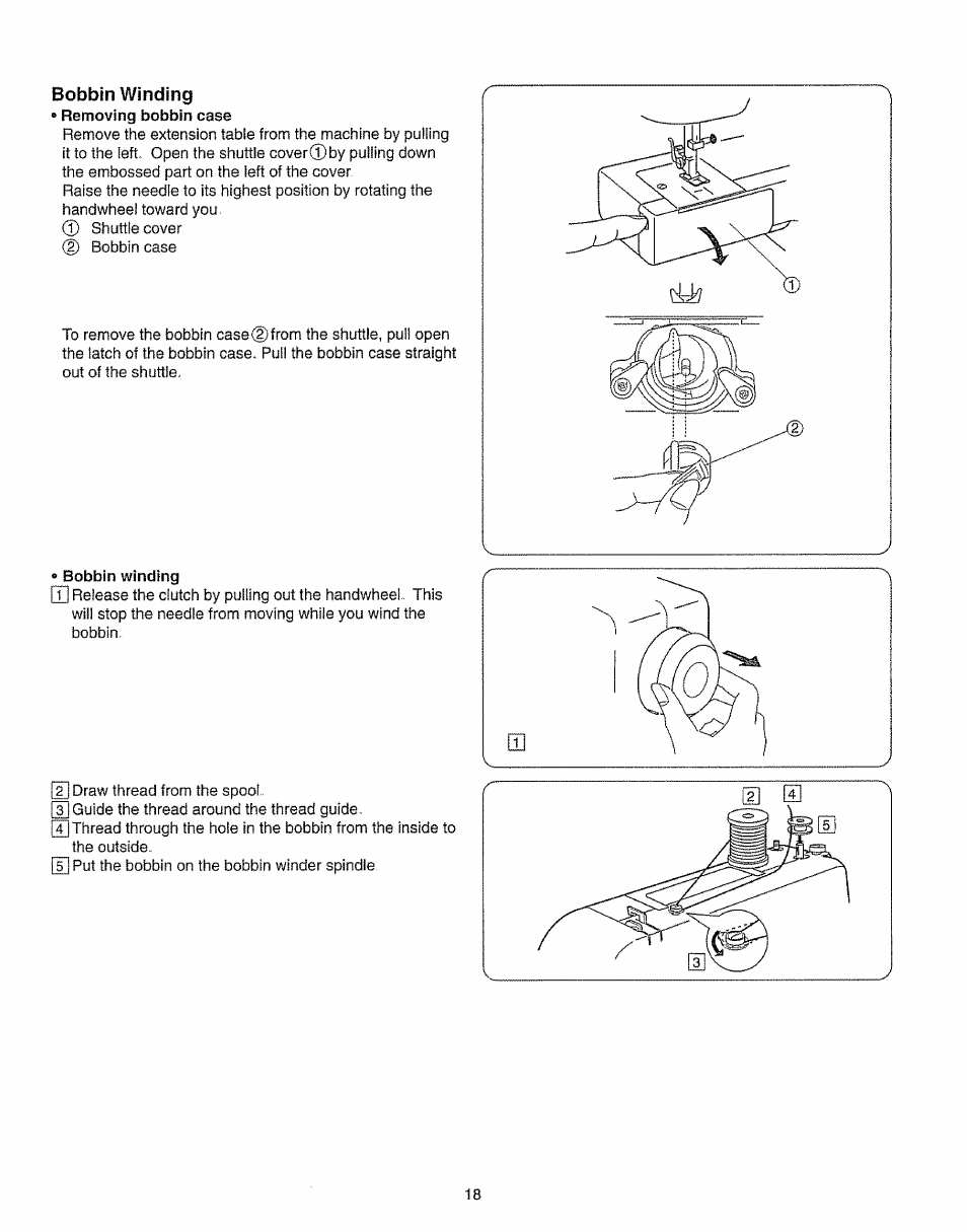 Bobbin winding, Bobbin winding -22 | Kenmore 385.15208 User Manual | Page 26 / 75