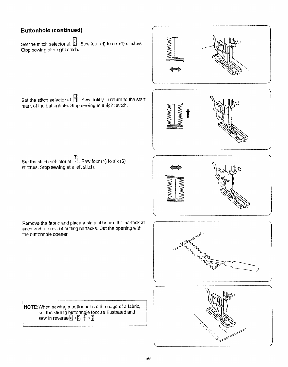 Buttonhole (continued) | Kenmore 385.15208 User Manual | Page 64 / 75