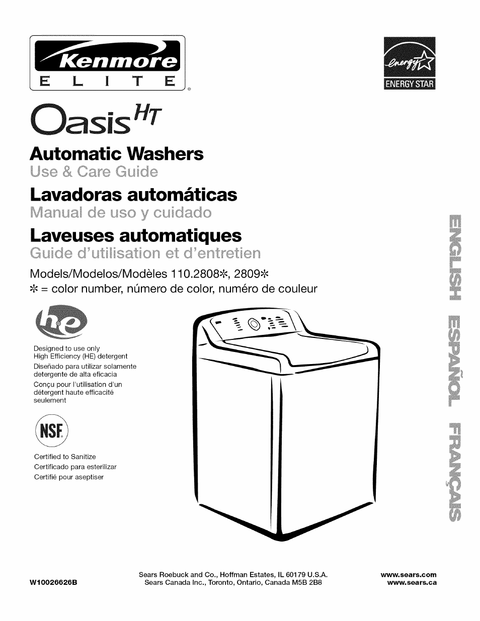 Kenmore OASIS HT W10026626B User Manual | 80 pages