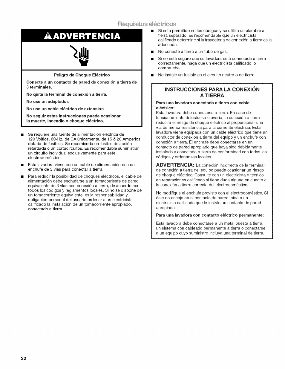 Advertencia | Kenmore OASIS HT W10026626B User Manual | Page 32 / 80