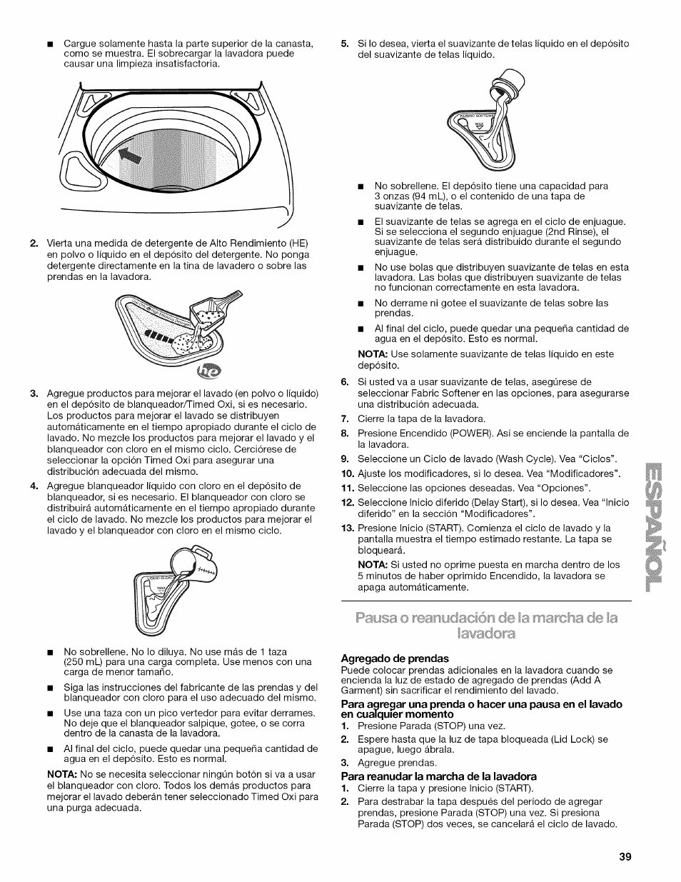 Agregado de prendas | Kenmore OASIS HT W10026626B User Manual | Page 39 / 80