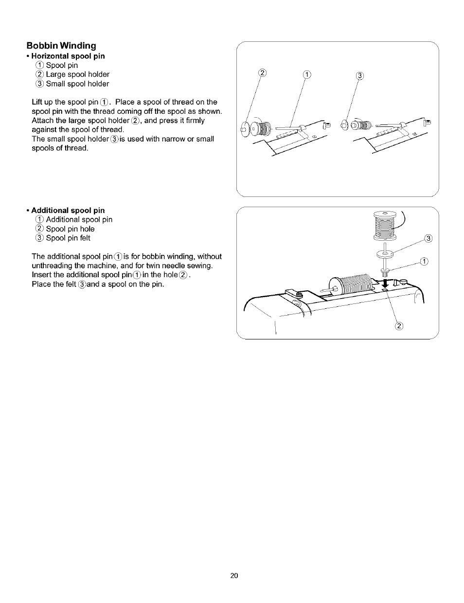 Bobbin winding, Bobbin winding -24 | Kenmore 385.160201 User Manual | Page 28 / 109