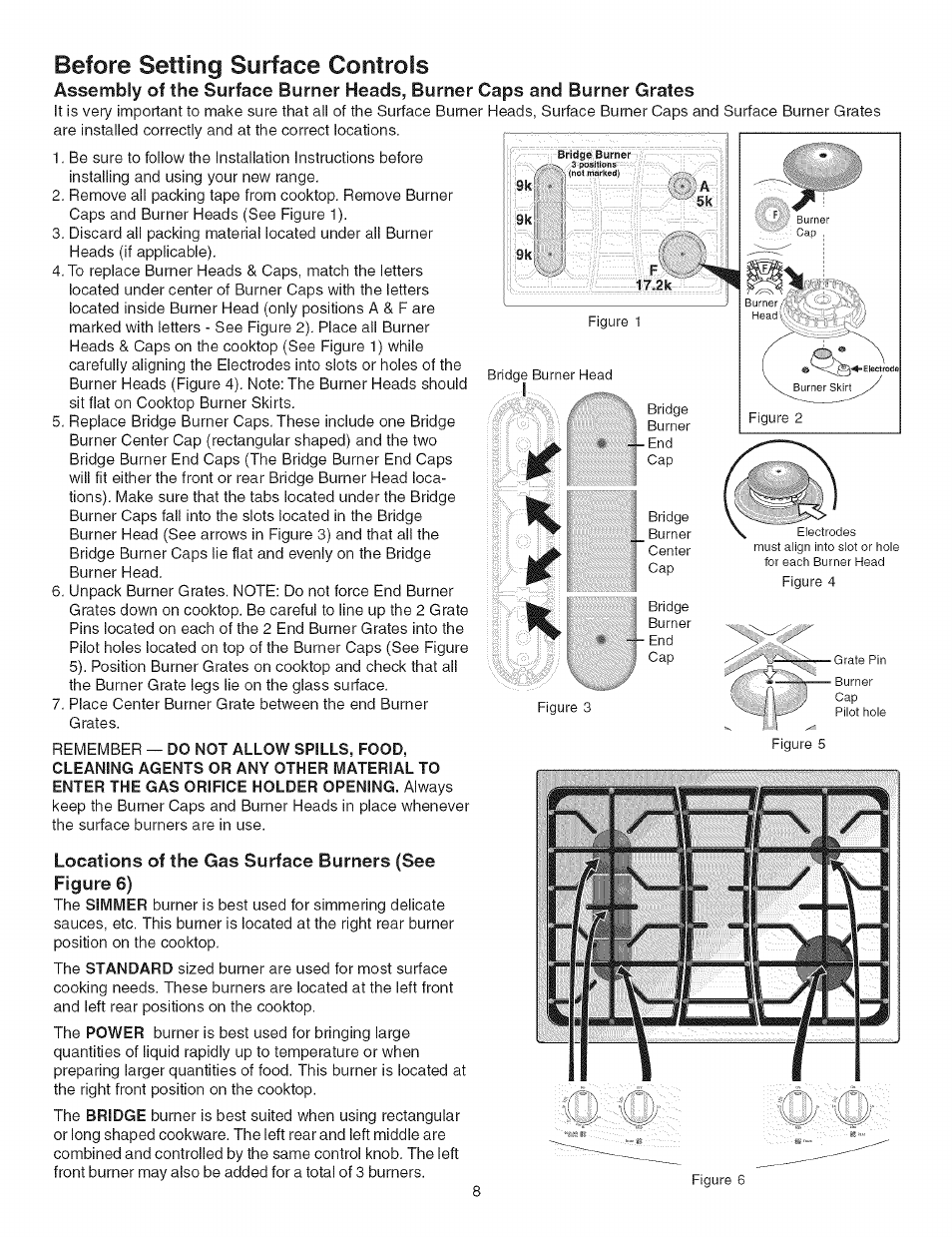 Before setting surface controls | Kenmore 790.4662 User Manual | Page 8 / 44