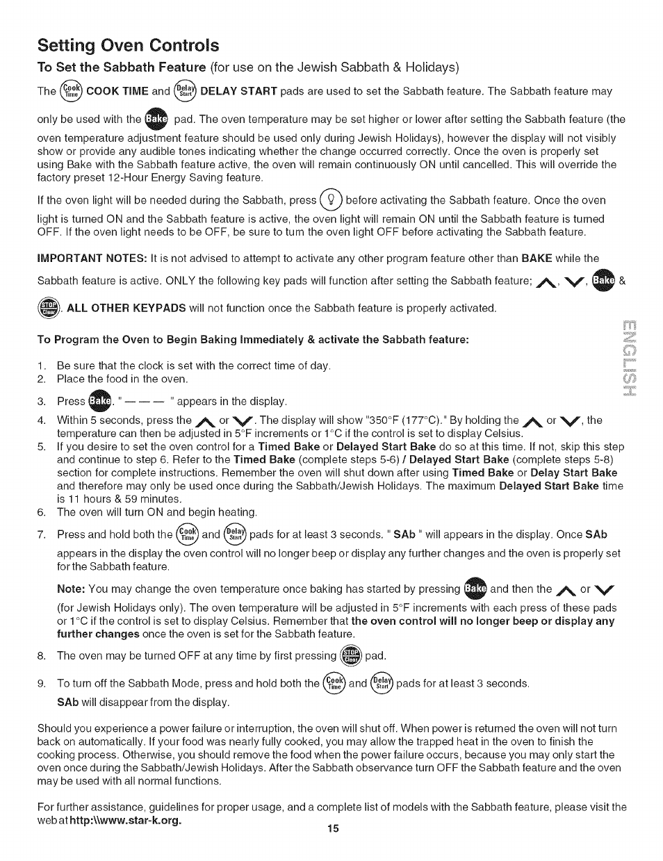 Setting oven controls | Kenmore 790.4139 User Manual | Page 15 / 26