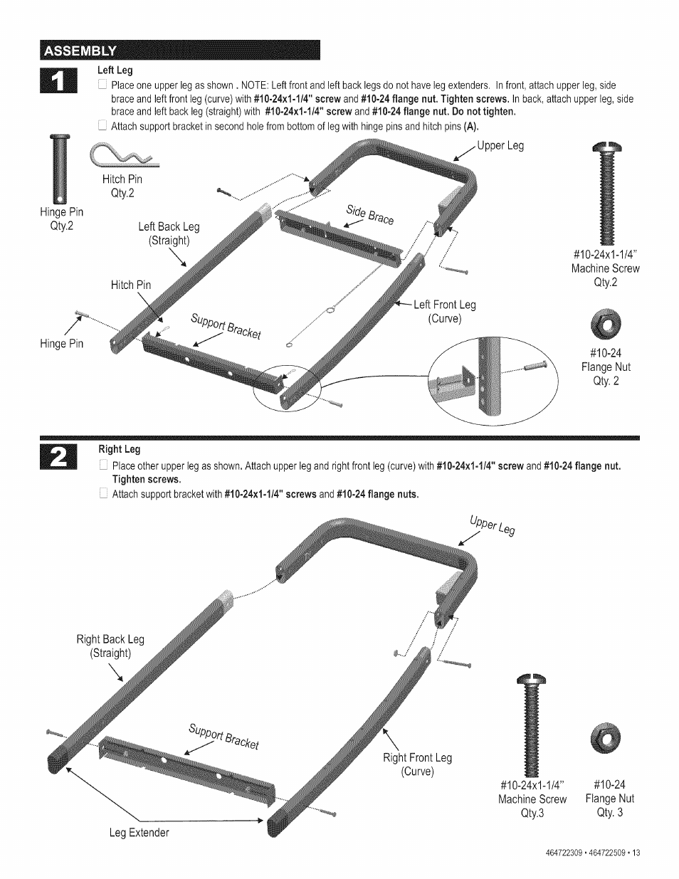 Assembly, Right leg, Sicfq | Bupp,'ortb, Racket, Bppi, Bckai | Kenmore 415.165059 User Manual | Page 13 / 28