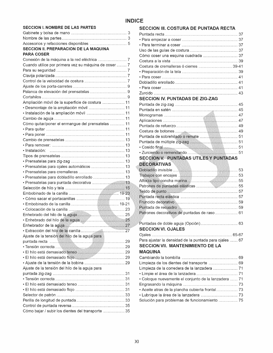 Indice | Kenmore 15358 User Manual | Page 12 / 89