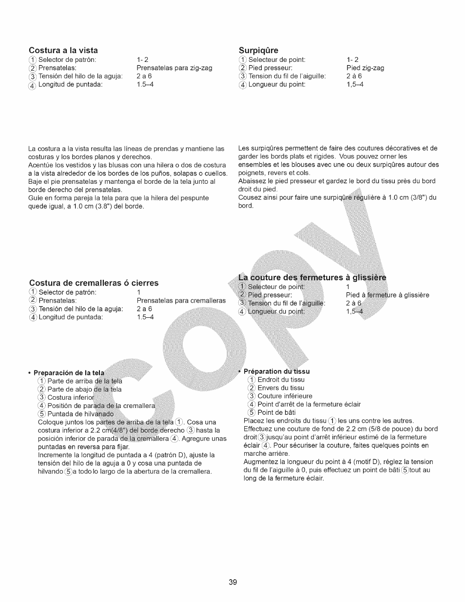 Surpiqûre, La couture des fermetures à glissière | Kenmore 15358 User Manual | Page 51 / 89