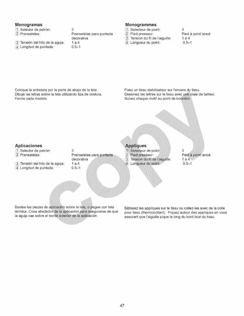 Monogramas, Monogramming, Monogrammes | Kenmore 15358 User Manual | Page 59 / 89