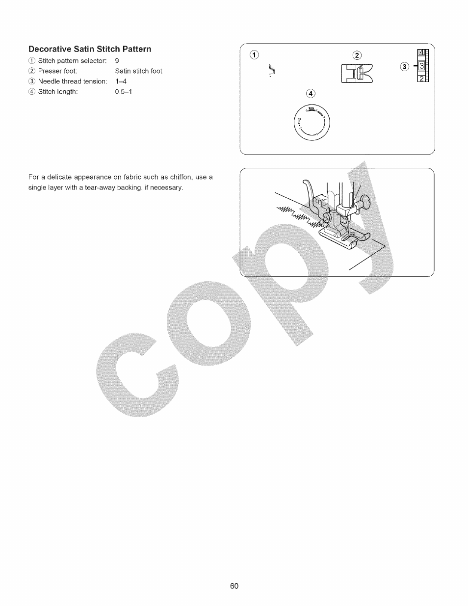 Decorative satin stitch pattern | Kenmore 15358 User Manual | Page 72 / 89