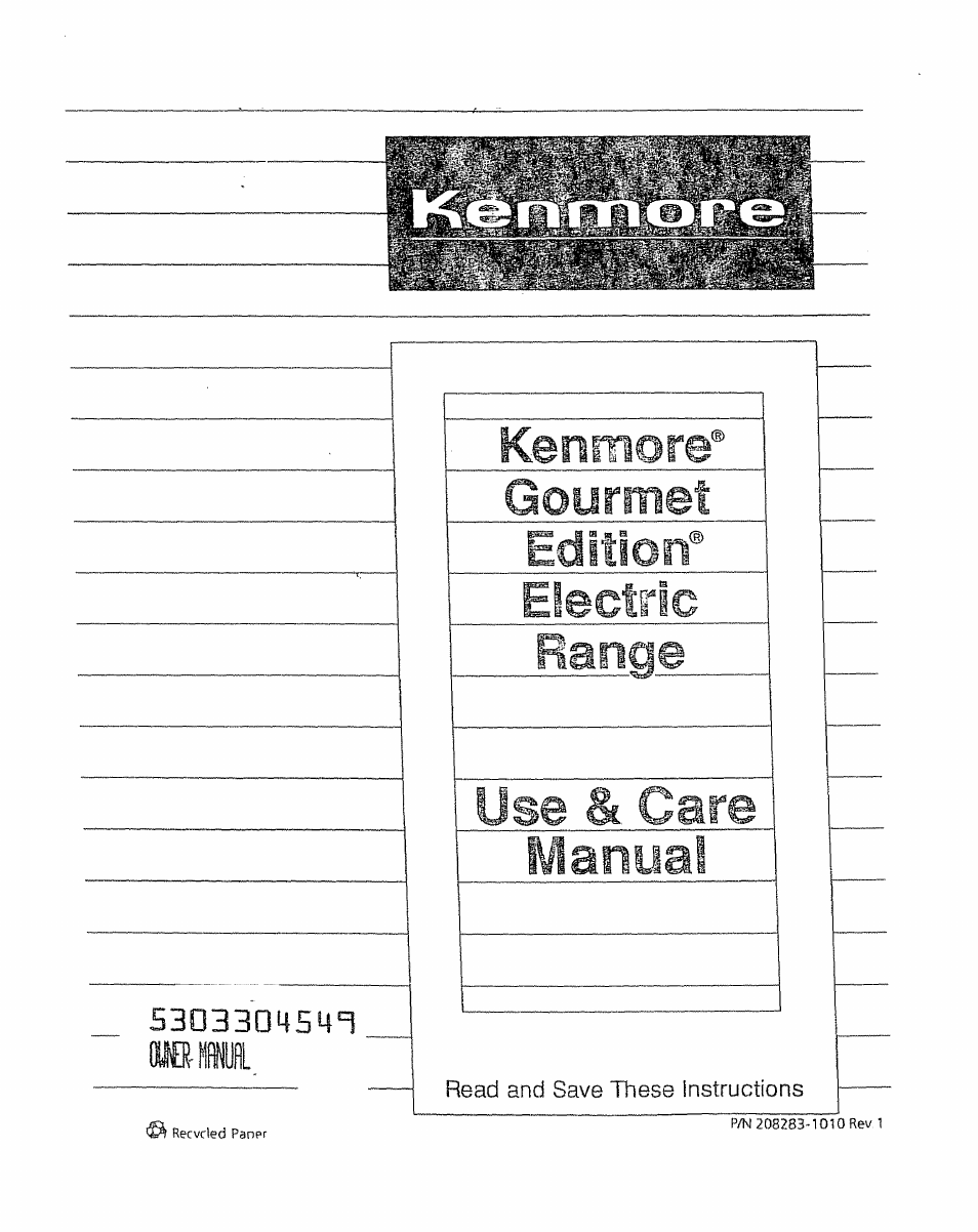 Kenmore 5303304549 User Manual | 20 pages