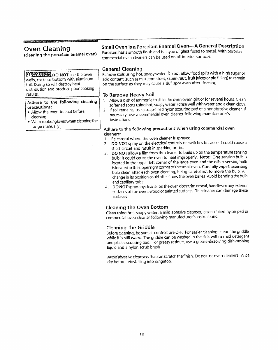 Oven cleaning | Kenmore 5303304549 User Manual | Page 10 / 20