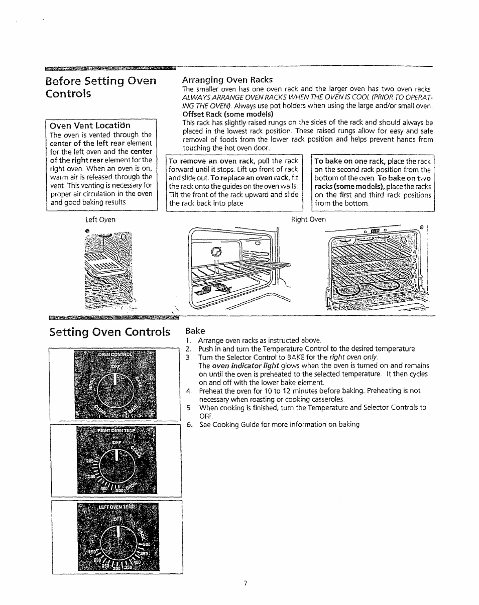 Before setting oven controls, Setting oven controls | Kenmore 5303304549 User Manual | Page 7 / 20