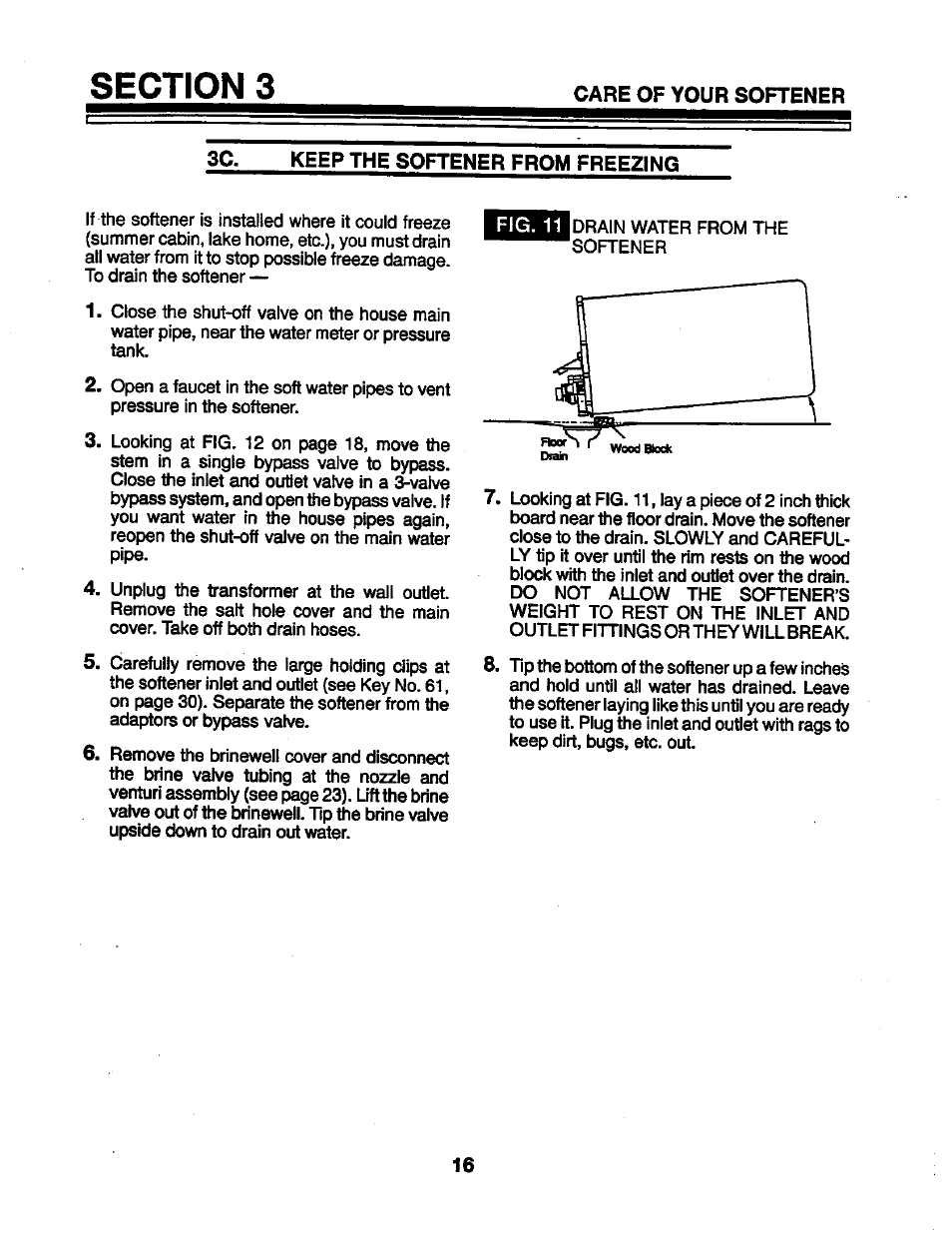 3c. keep the softener from freezing | Kenmore 625.34846 User Manual | Page 16 / 32