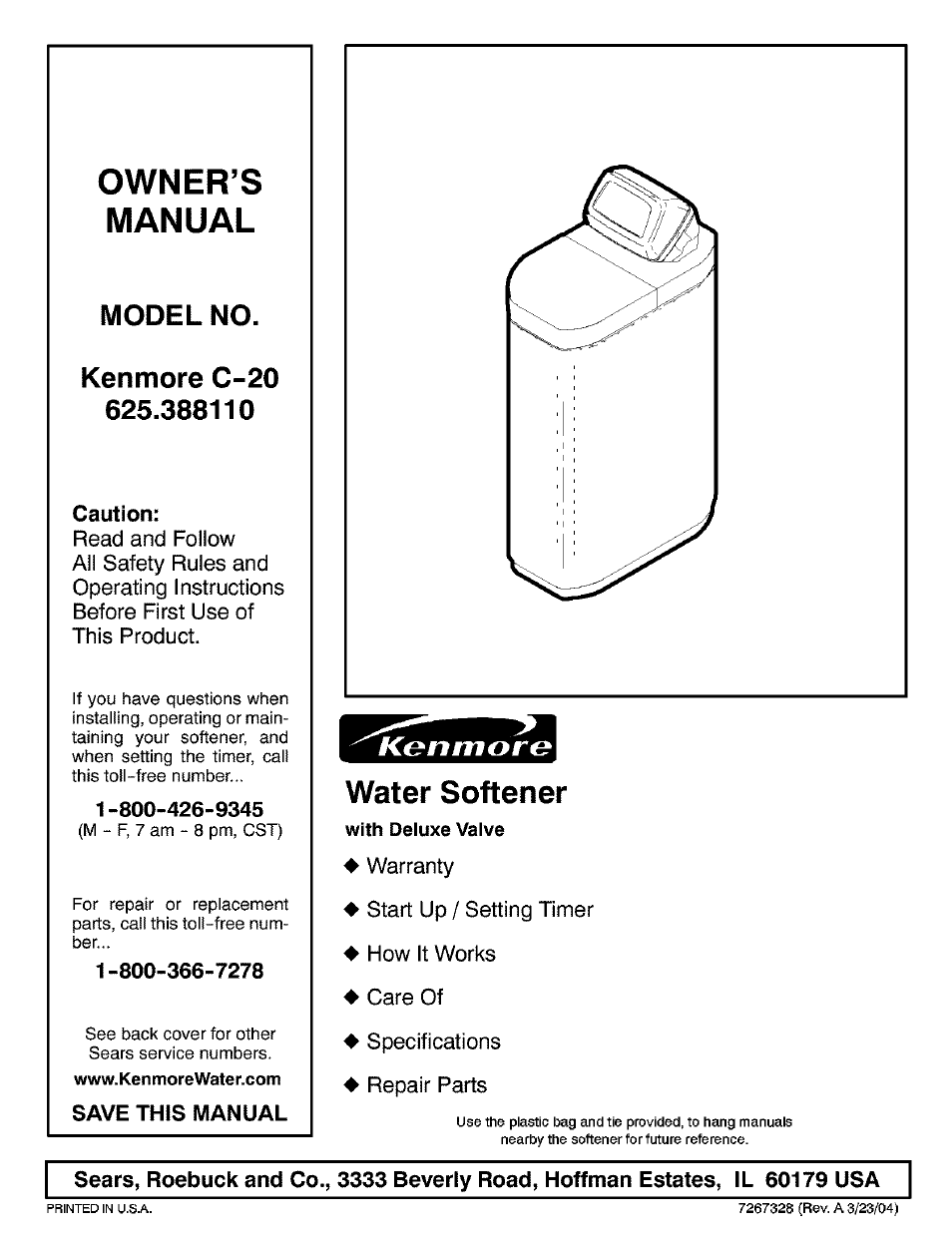 Kenmore 625.38811 User Manual | 32 pages