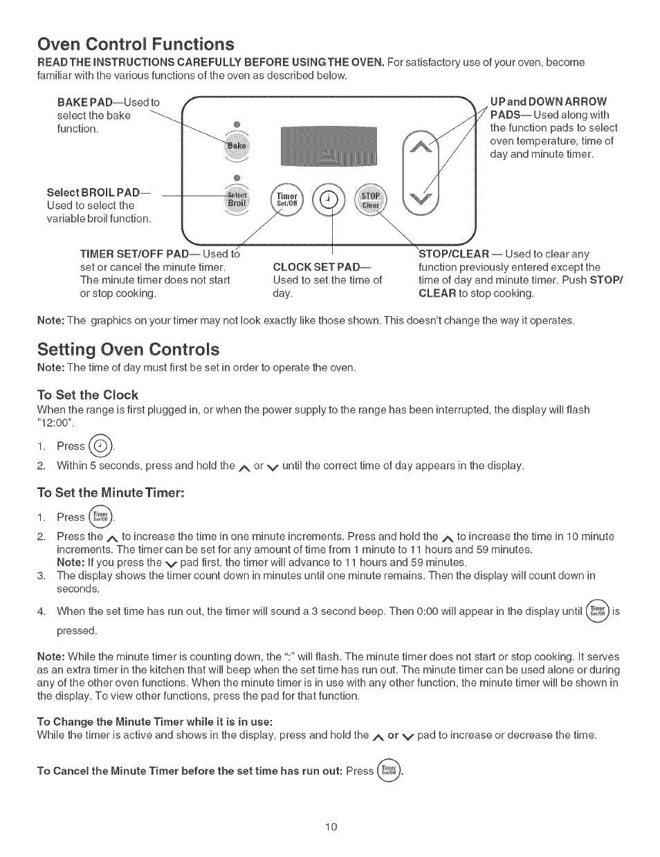0¥en control fonctions, Setting oven controls | Kenmore 790.46268 User Manual | Page 10 / 22
