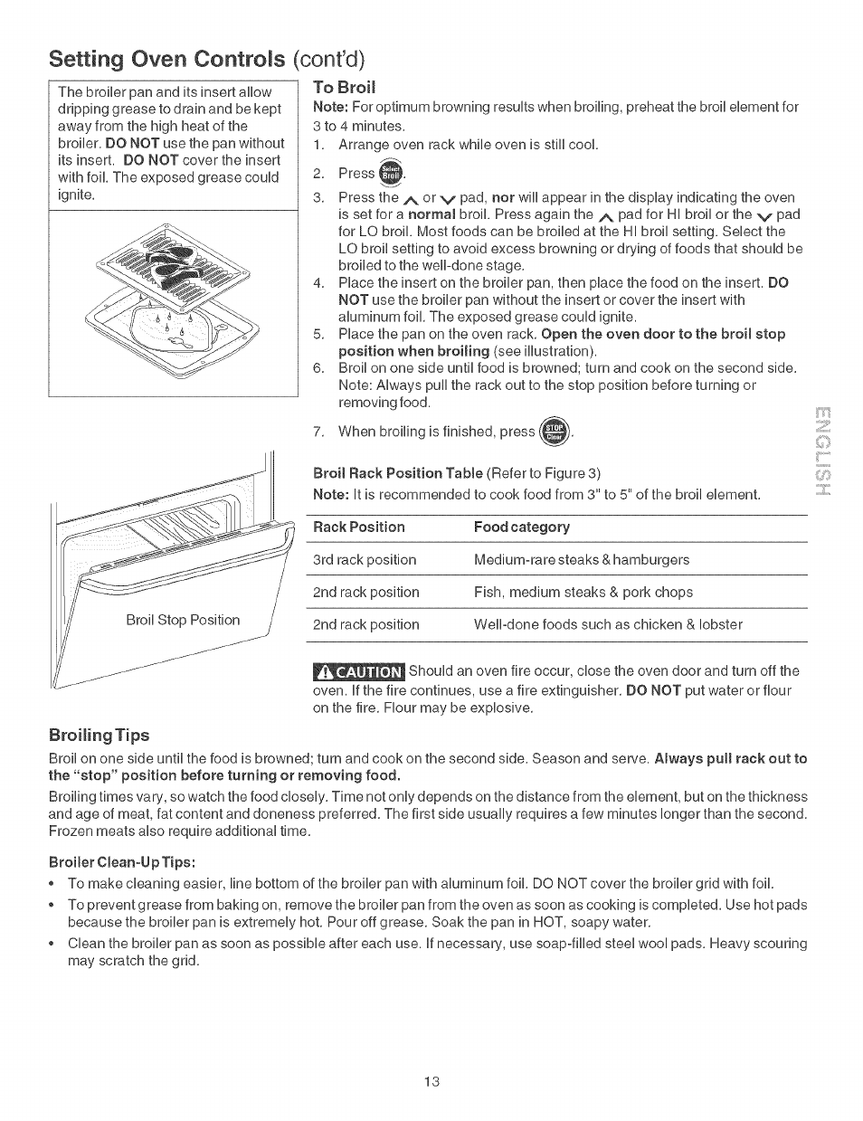 Setting oven controls (confd) | Kenmore 790.46268 User Manual | Page 13 / 22