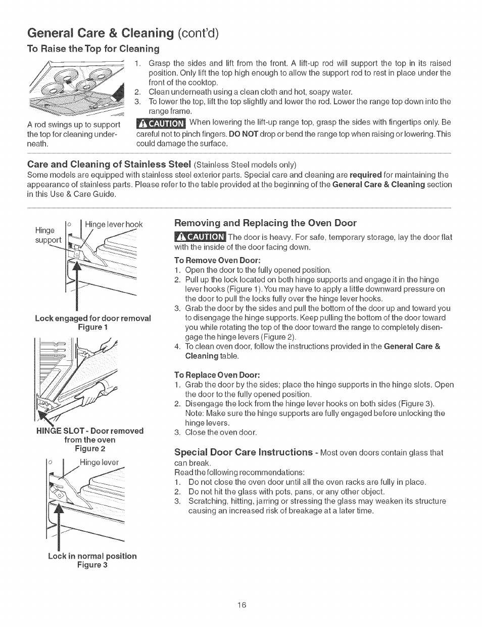 General care & cleaning (confd) | Kenmore 790.46268 User Manual | Page 16 / 22