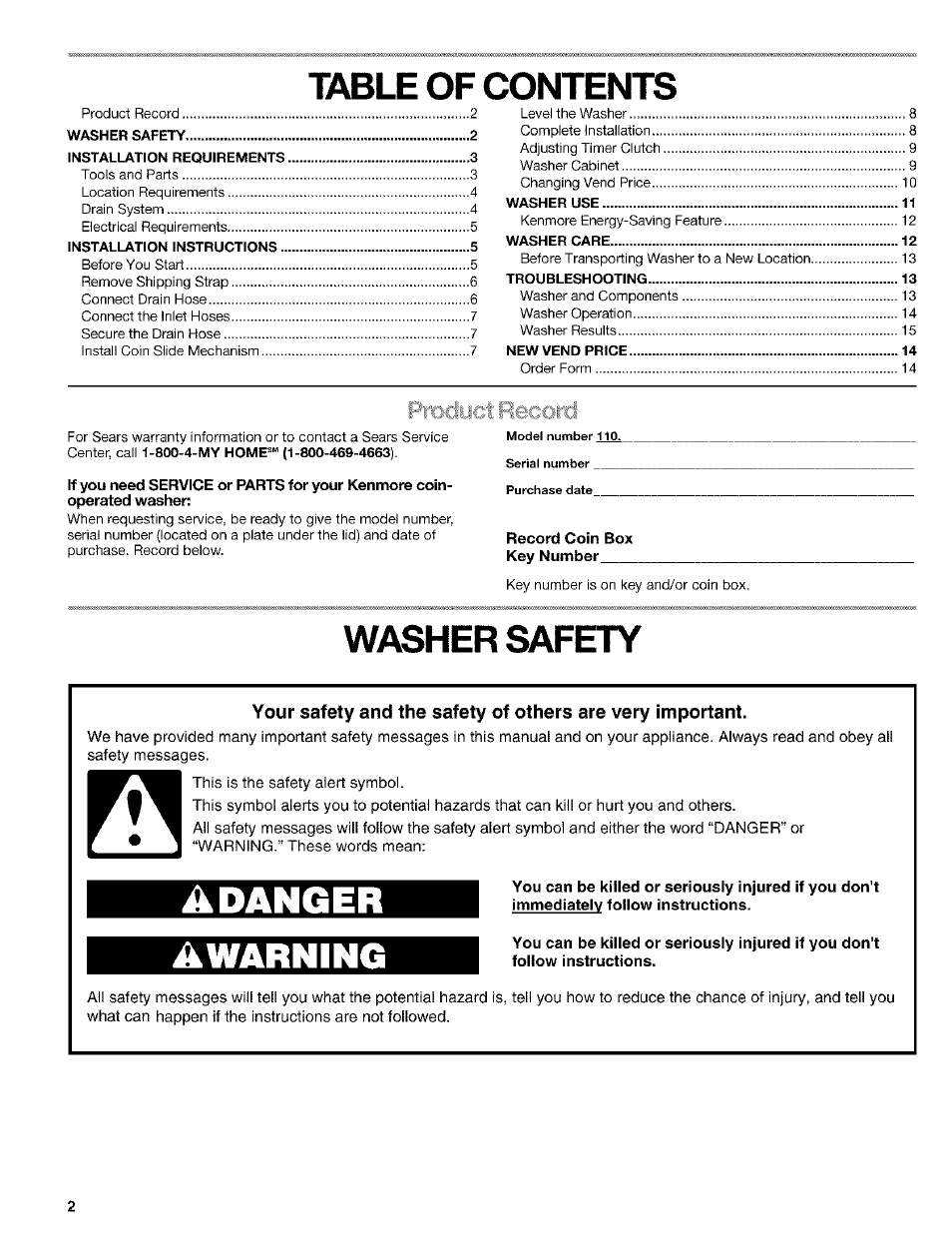 Kenmore 3948597B User Manual | Page 2 / 16