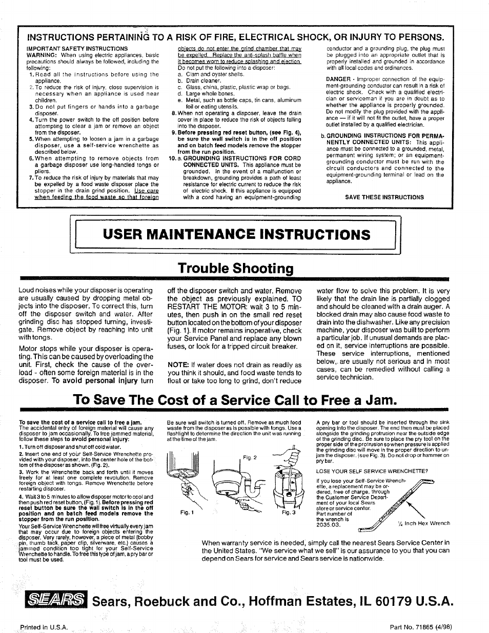 Wmmêæ, Trouble shooting | Kenmore 17568563 User Manual | Page 10 / 10