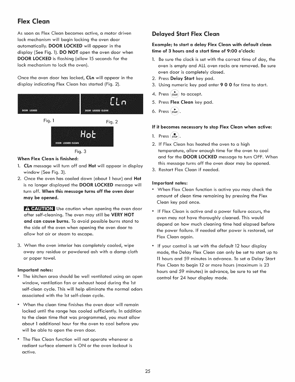 Flex clean, L l n, Delayed start flex clean | Kenmore 970-5984 User Manual | Page 25 / 36