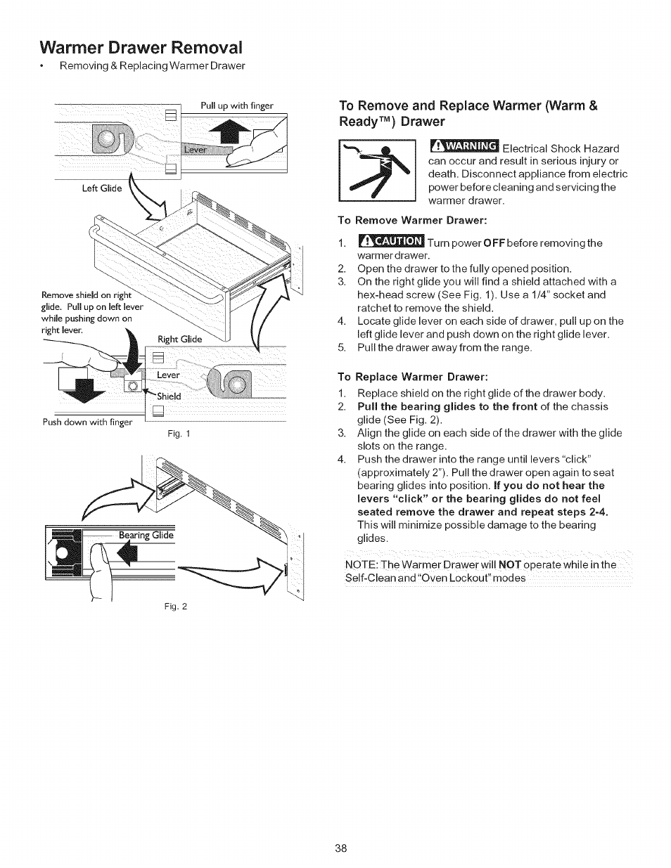 Warmer drawer removal | Kenmore 790-.9663 User Manual | Page 38 / 50