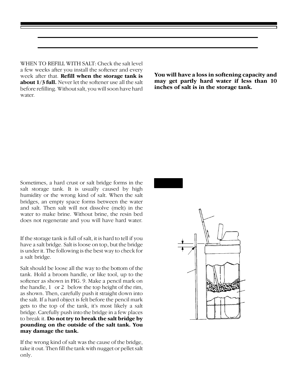 Care of your softener, Fig. 9 | Kenmore 625.348420 User Manual | Page 14 / 32