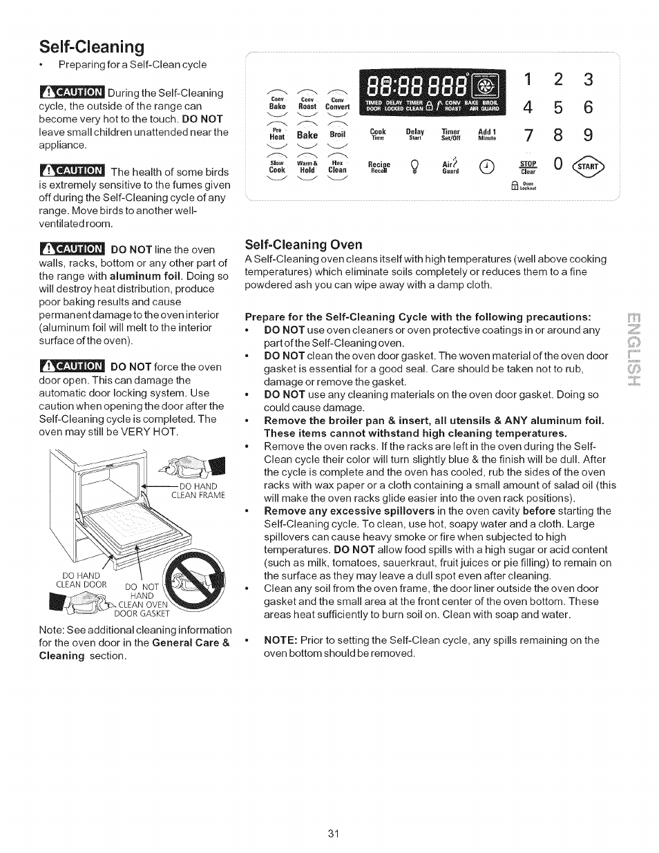 Self-cleaning, Caution, Ikcaution | Iàcaution, Ilitcaution, Self-cleaning oven, Self cleaning -33 | Kenmore 790.9446 User Manual | Page 31 / 42