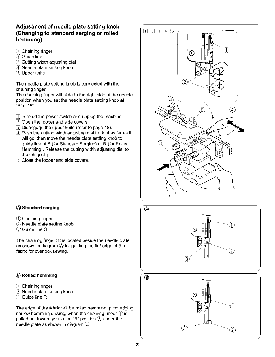 Standard serging, Rolled hemming | Kenmore 385.166551 User Manual | Page 30 / 113