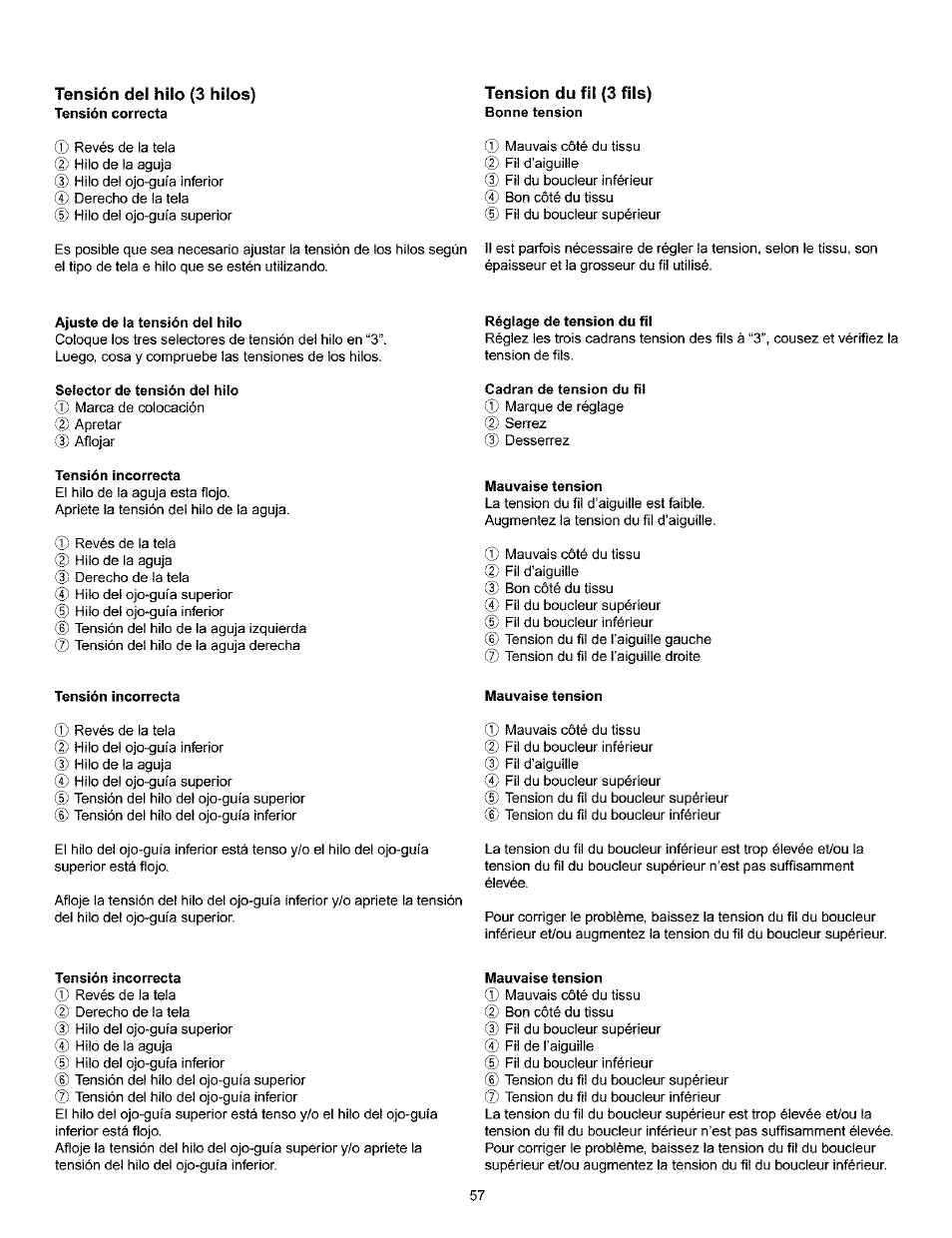 Tension del hilo (3 hilos), Tensión del hilo (3 hilos) | Kenmore 385.166551 User Manual | Page 65 / 113