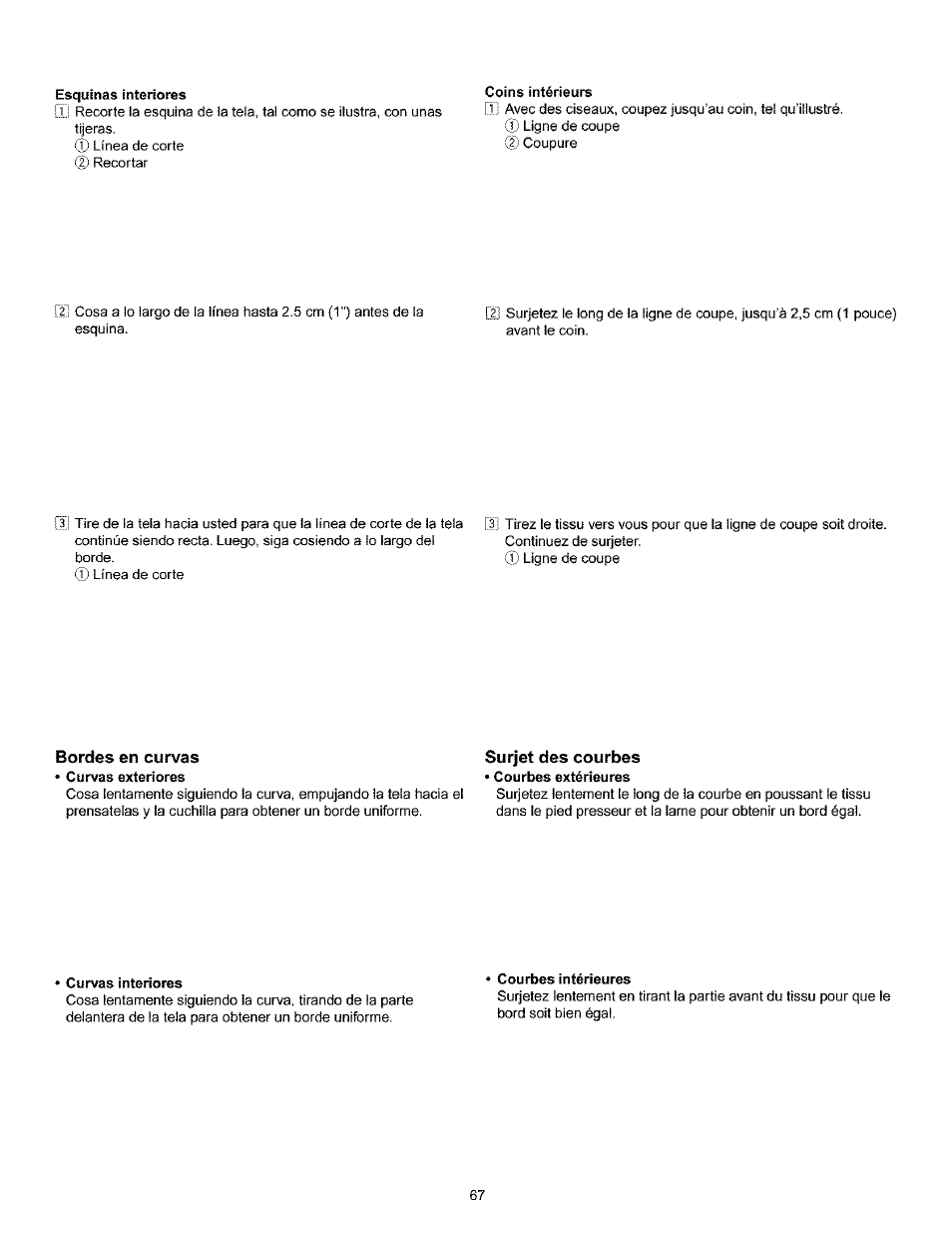 Bordes en curvas, Surjet des courbes | Kenmore 385.166551 User Manual | Page 75 / 113