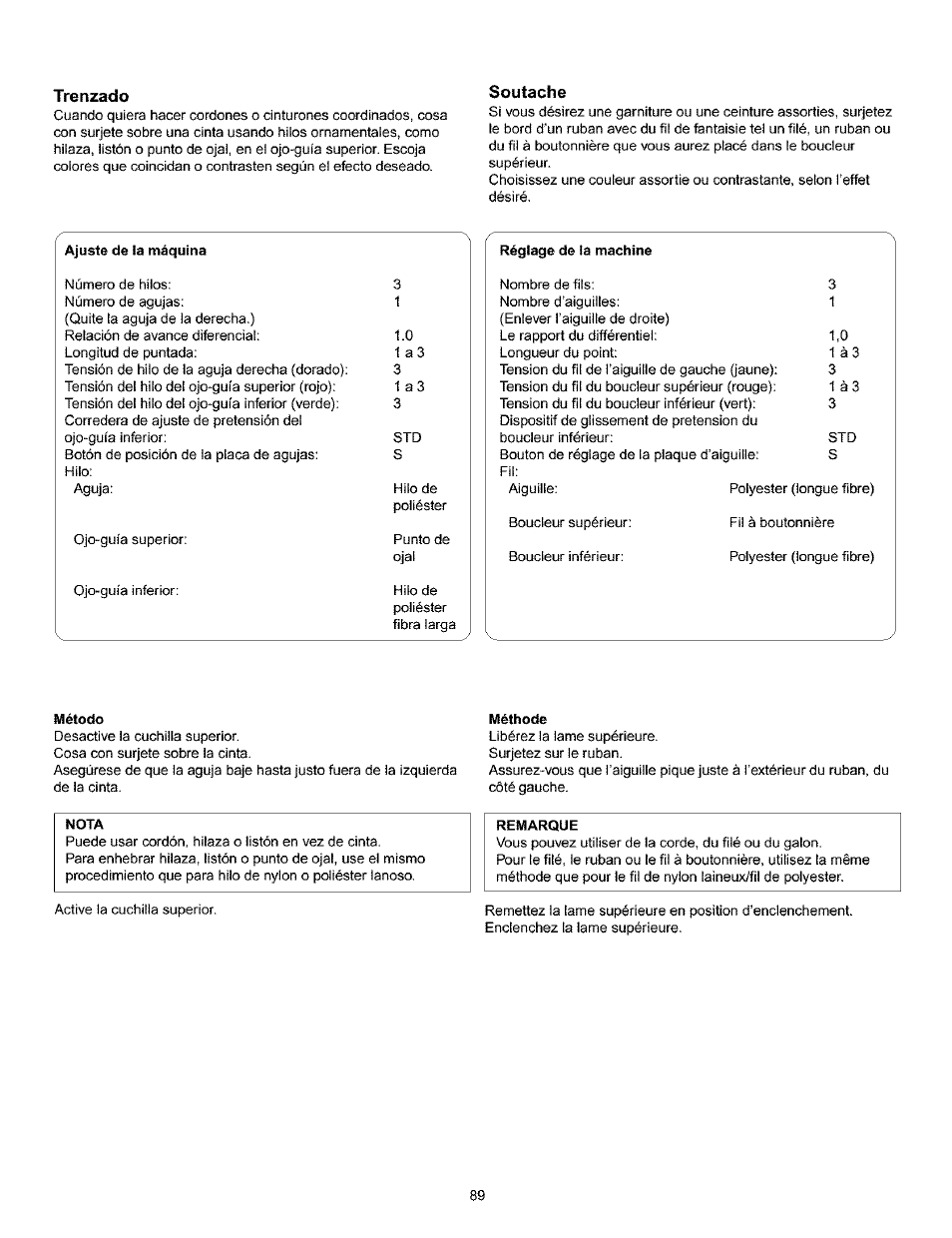 Trenzado, Soutache | Kenmore 385.166551 User Manual | Page 97 / 113
