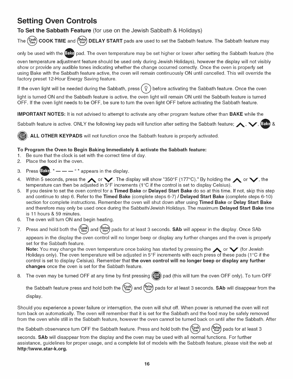Setting oven controls | Kenmore 790.4019 User Manual | Page 16 / 26