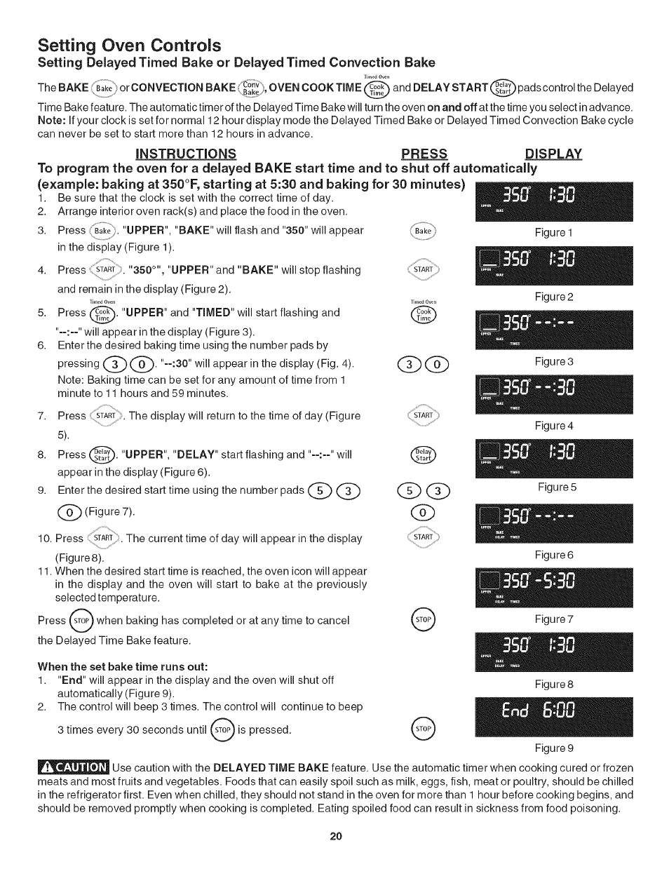 When the set bake time runs out, Bill, 35ff l:3g | Setting oven controls, 3du i-3u, L-bs | Kenmore 790.479 User Manual | Page 20 / 36