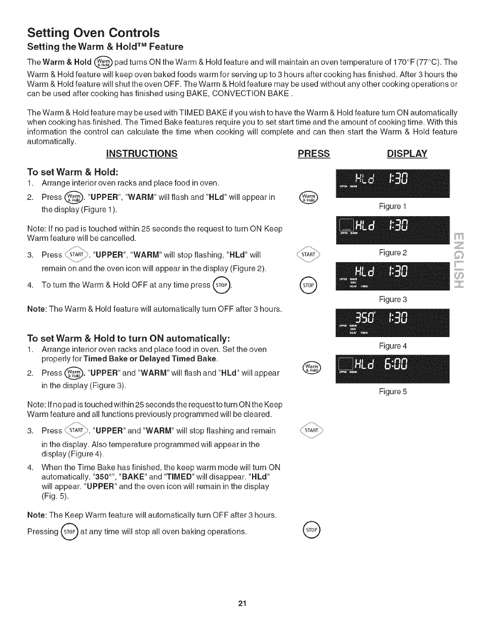 Setting oven controls | Kenmore 790.479 User Manual | Page 21 / 36
