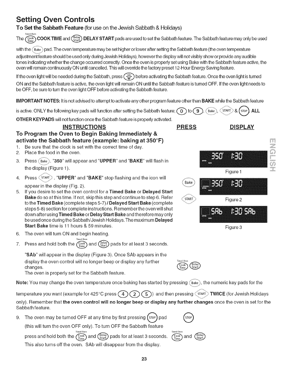 3sff, Setting oven controls | Kenmore 790.479 User Manual | Page 23 / 36