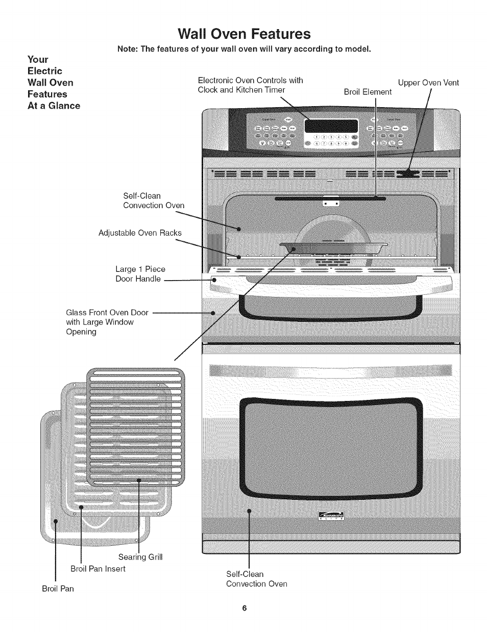 Wail oven features | Kenmore 790.479 User Manual | Page 6 / 36