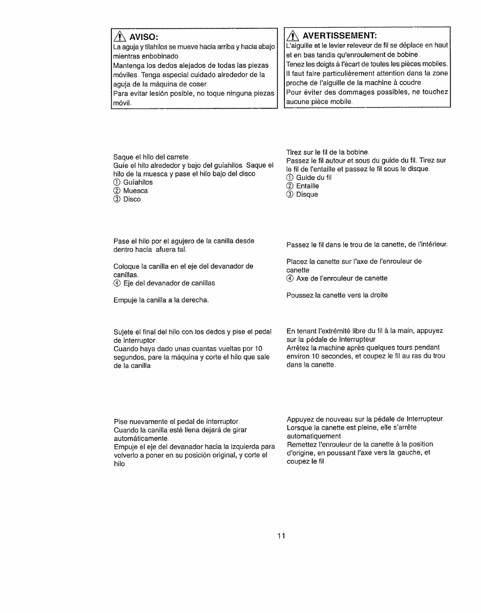 F\ aviso, Avertissement | Kenmore 385.11703 User Manual | Page 19 / 41