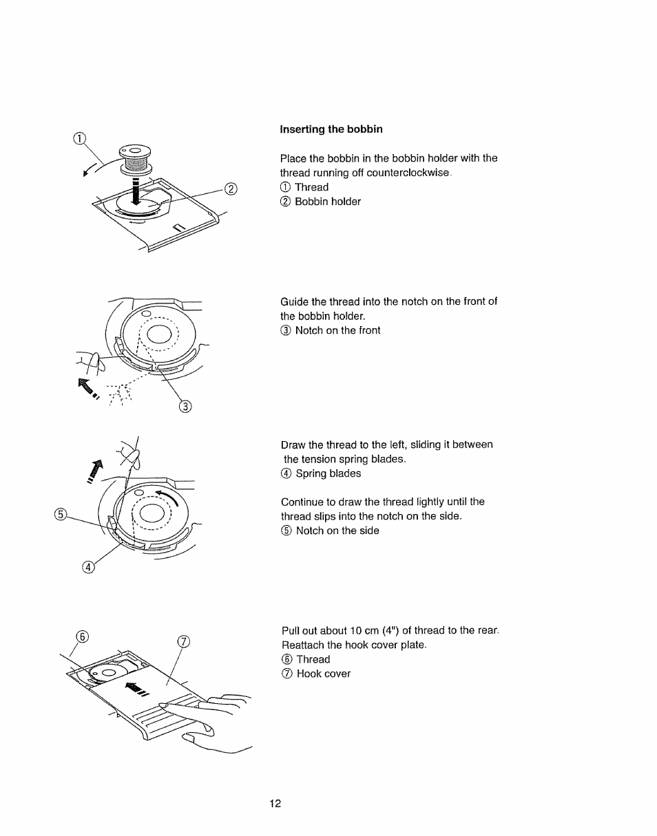 Inserting the bobbin | Kenmore 385.11703 User Manual | Page 20 / 41