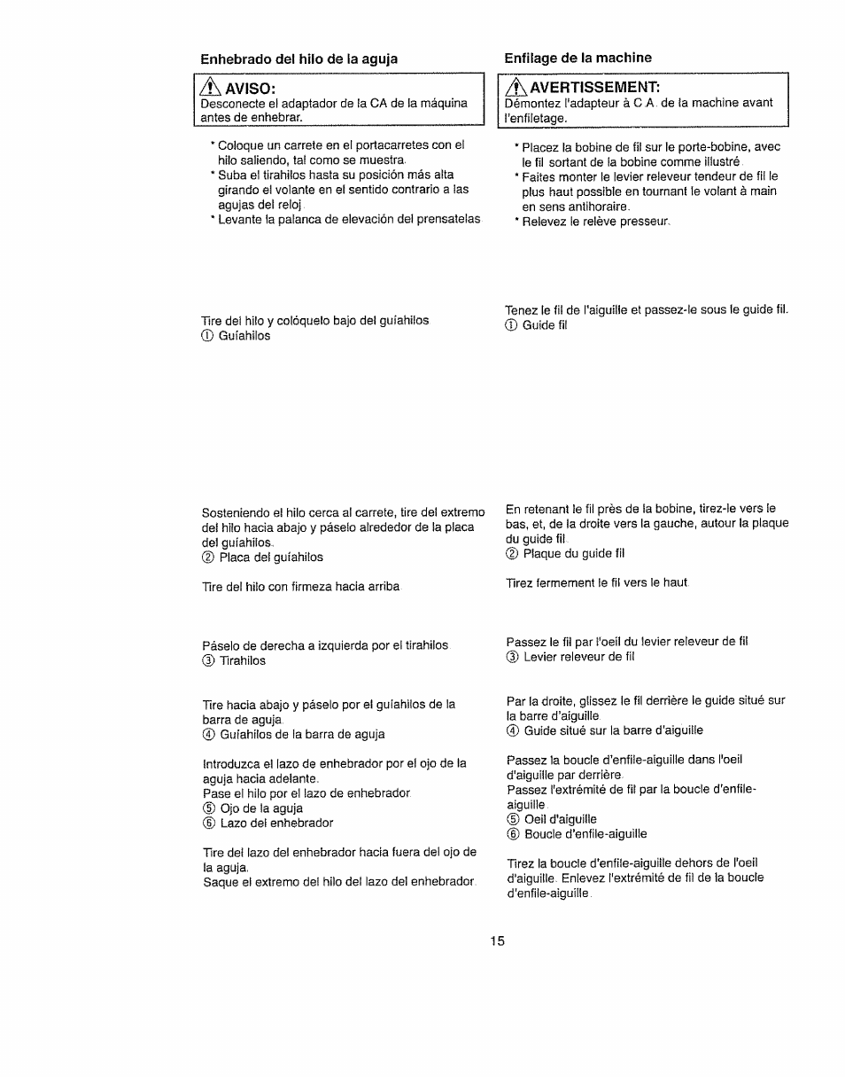 A aviso: avertissement | Kenmore 385.11703 User Manual | Page 23 / 41