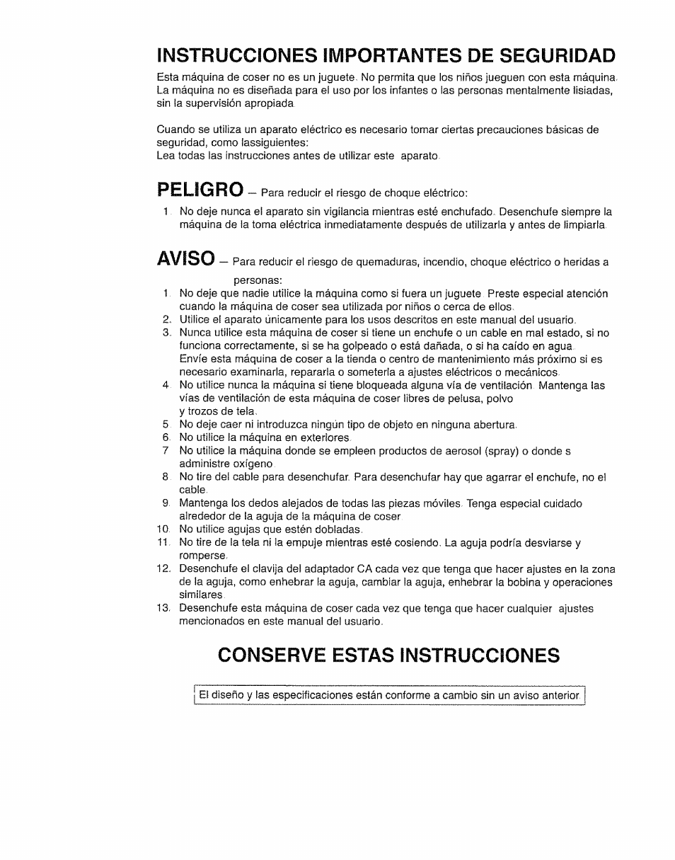 Instrucciones importantes de seguridad, Peligro, Aviso | Conserve estas instrucciones | Kenmore 385.11703 User Manual | Page 3 / 41