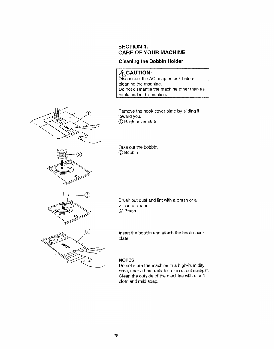 Section 4, I^caution, Notes | Kenmore 385.11703 User Manual | Page 36 / 41