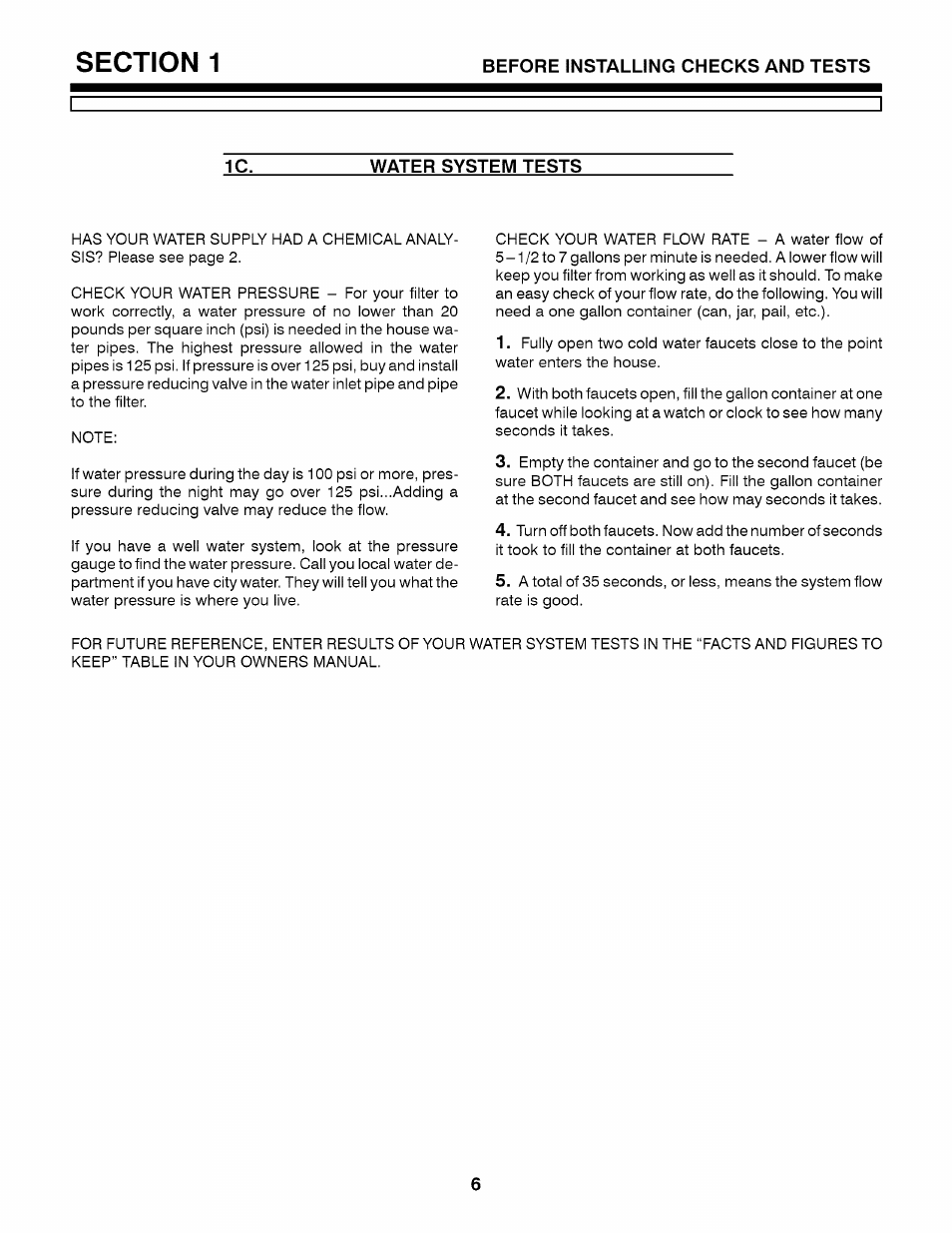 Water system tests | Kenmore 7146611 User Manual | Page 6 / 20