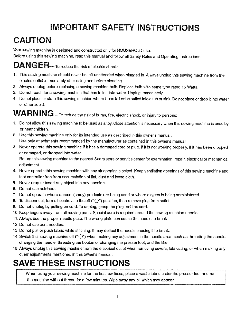 Is! o e r, V^air ^ i fsf o, Important safety instructions caution | Save these instructions | Kenmore 385.15512 User Manual | Page 2 / 79