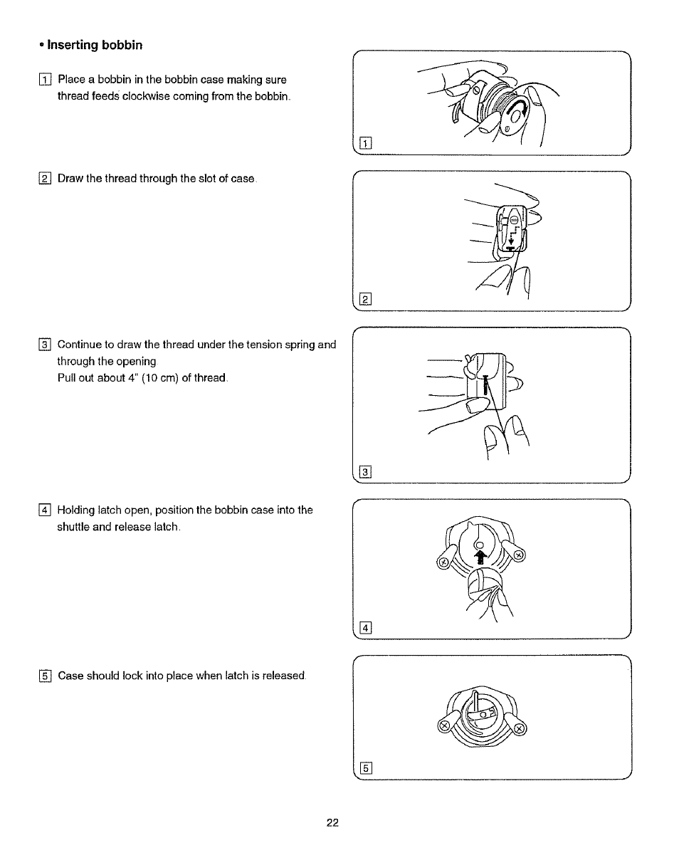 Inserting bobbin | Kenmore 385.15512 User Manual | Page 30 / 79