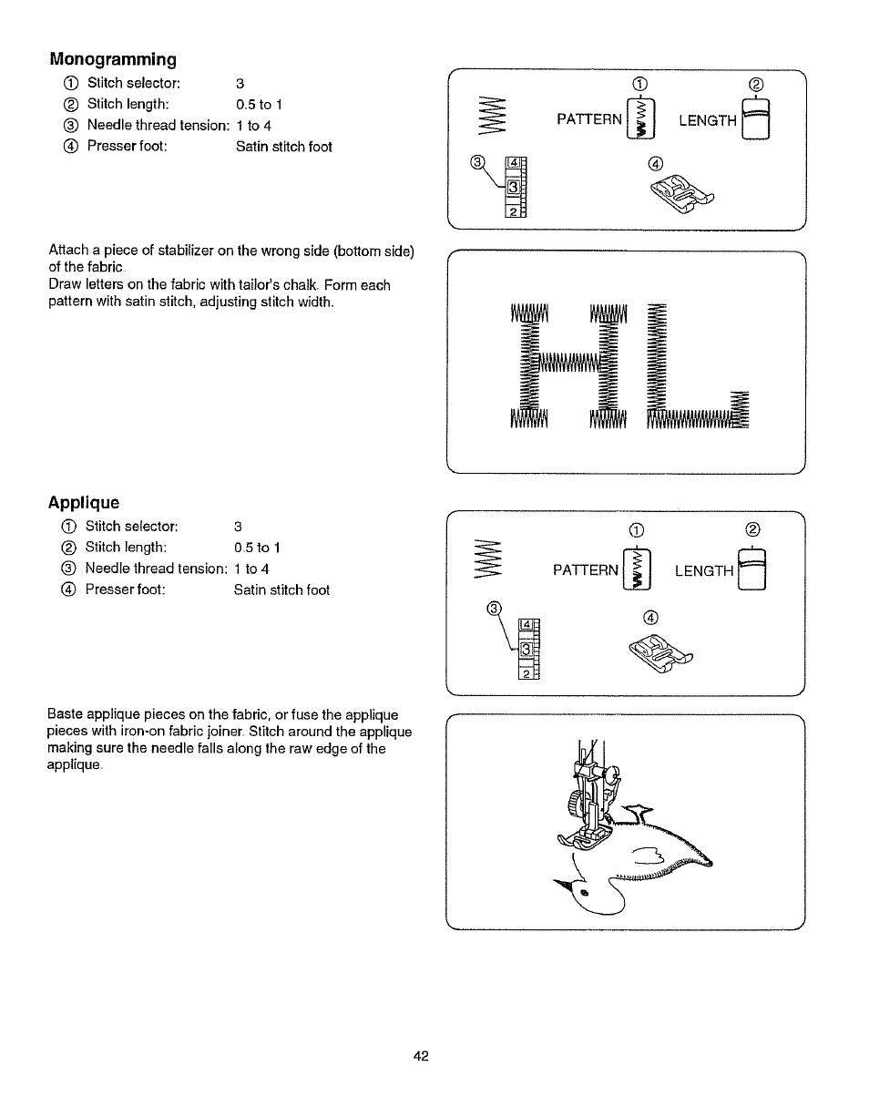 Monogramming, Applique, Monogrammes appliques | Kenmore 385.15512 User Manual | Page 50 / 79