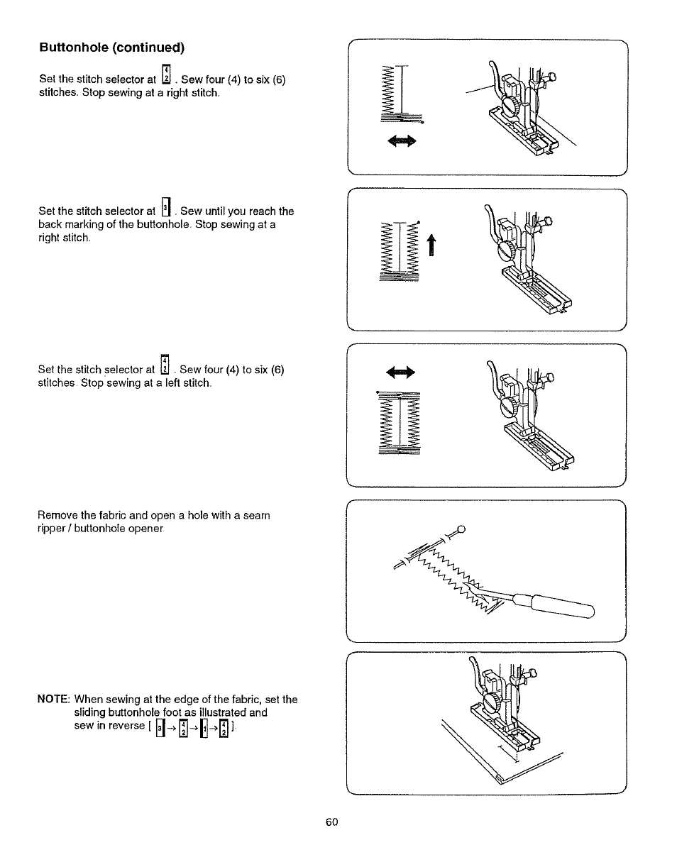 Buttonhole (continued) | Kenmore 385.15512 User Manual | Page 68 / 79