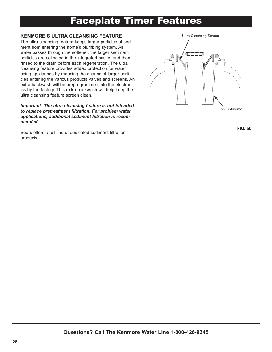Faceplate timer features | Kenmore 420 Series User Manual | Page 28 / 52