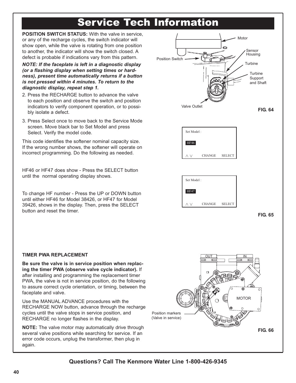 Service tech information | Kenmore 420 Series User Manual | Page 40 / 52