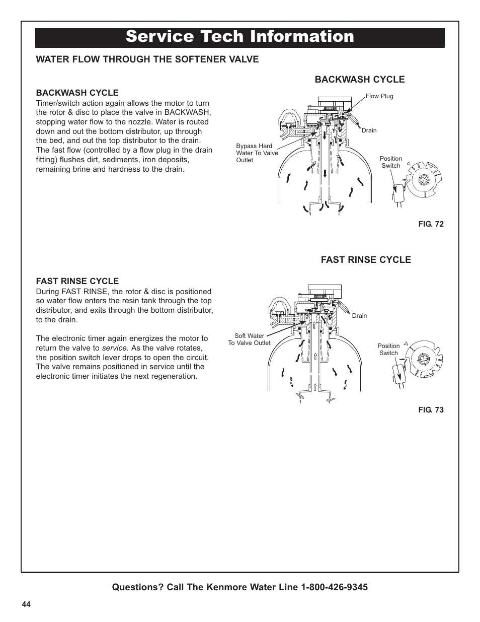 Service tech information | Kenmore 420 Series User Manual | Page 44 / 52