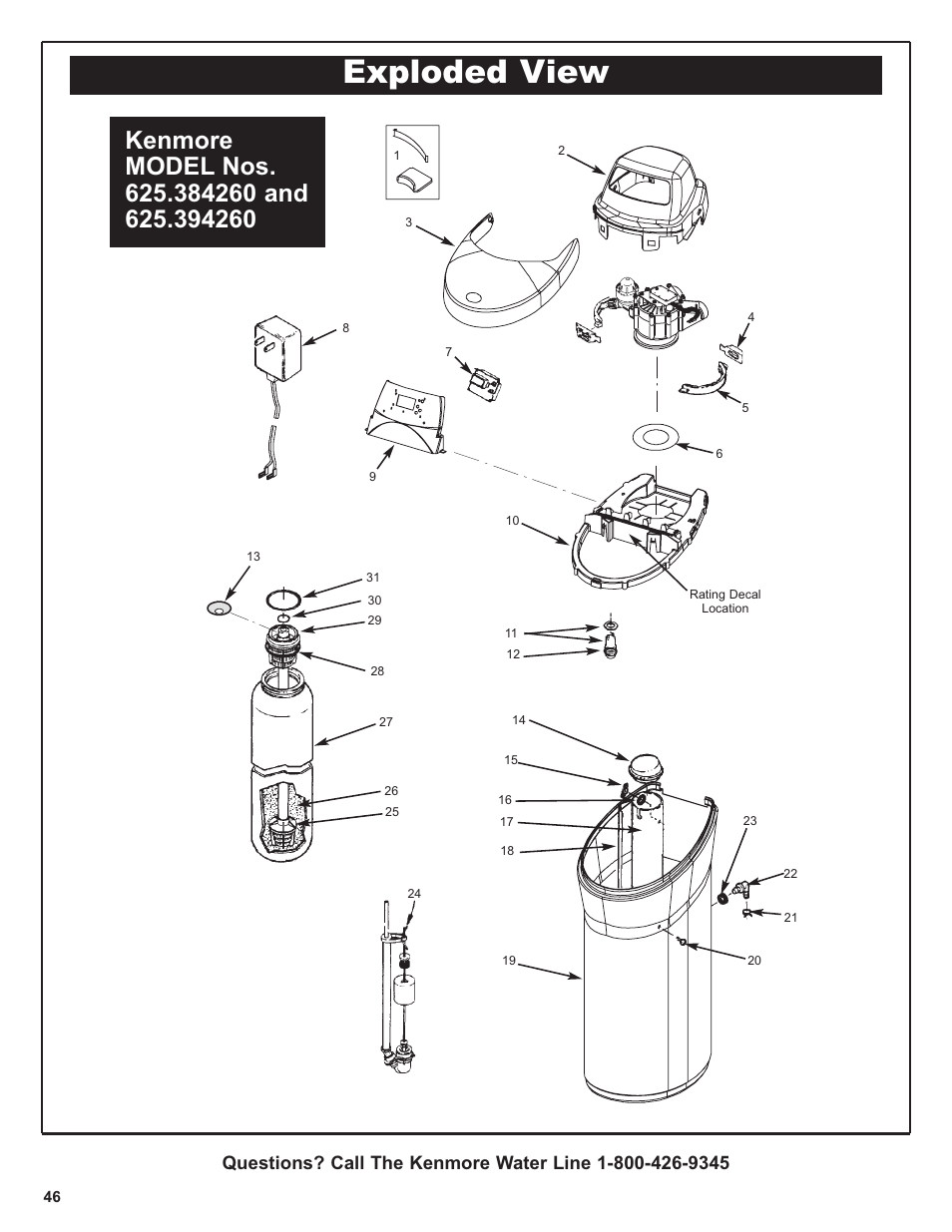 Exploded view | Kenmore 420 Series User Manual | Page 46 / 52